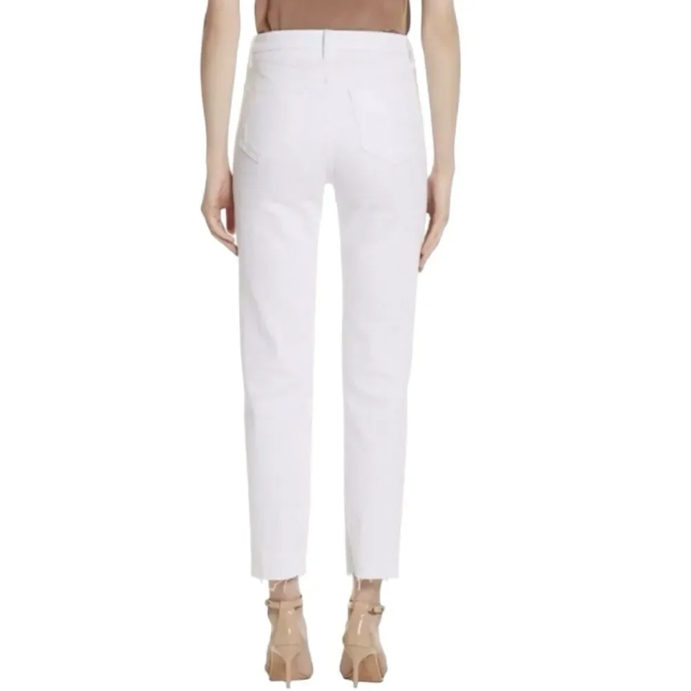 L’AGENCE ‘Audrina’ High Rise Jean In Blanc Worn Destruct Size 25